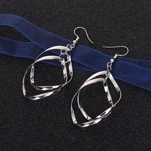 Silver Tone Spiral Earrings